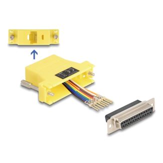 DeLOCK D-Sub 25 pin female to RJ45 female Assembly Kit yellow