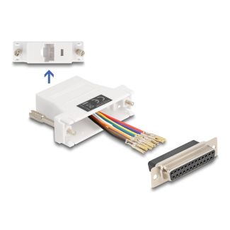DeLOCK D-Sub 25 pin female to RJ45 female Assembly Kit white