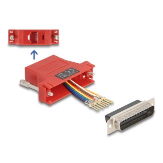 DeLOCK D-Sub 25 pin female to RJ45 female Assembly Kit red