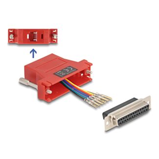 DeLOCK 67099 adattatore per inversione del genere dei cavi D-Sub 25 RJ12 Rosso