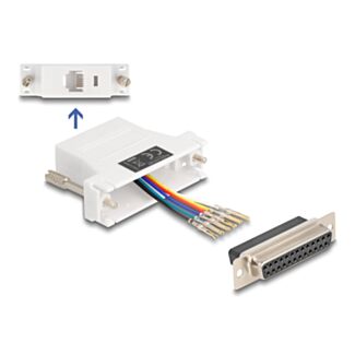 DeLOCK 67098 adattatore per inversione del genere dei cavi D-Sub 25 RJ12 Bianco