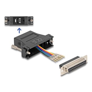 DeLOCK 67097 adattatore per inversione del genere dei cavi D-Sub 25 RJ12 Nero