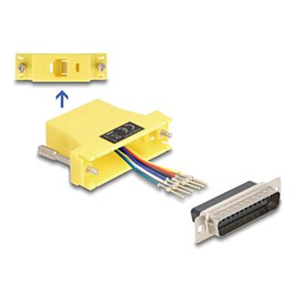 DeLOCK 67096 adattatore per inversione del genere dei cavi D-Sub 25 RJ12 Giallo