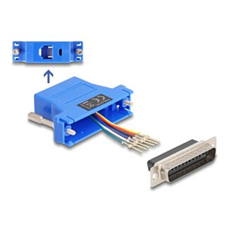 DeLOCK 67095 adattatore per inversione del genere dei cavi D-Sub 25 RJ12 Blu