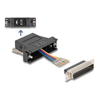 DeLOCK 67092 adattatore per inversione del genere dei cavi D-Sub 25 RJ12 Nero