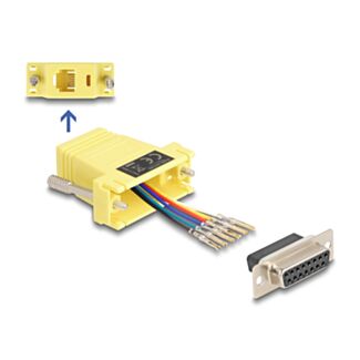 DeLOCK 67091 adattatore per inversione del genere dei cavi D-Sub 15 RJ12 Giallo
