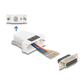DeLOCK 67088 adattatore per inversione del genere dei cavi D-Sub 15 RJ12 Bianco