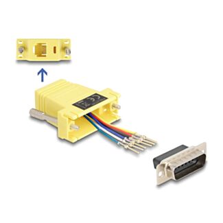 DeLOCK 67086 adattatore per inversione del genere dei cavi D-Sub 15 RJ12 Giallo