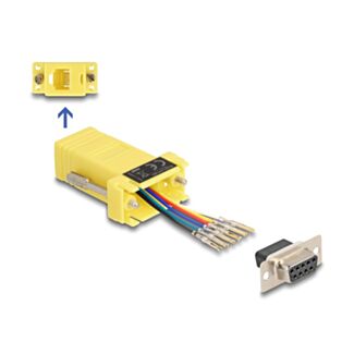 DeLOCK 67081 adattatore per inversione del genere dei cavi D-Sub 9 RJ12 Giallo