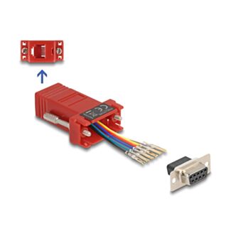 DeLOCK 67079 adattatore per inversione del genere dei cavi D-Sub 9 RJ12 Rosso