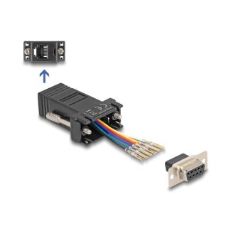 DeLOCK D-Sub 9 pin female to RJ12 female Assembly Kit black