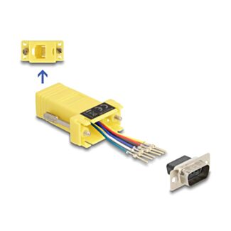 DeLOCK 67076 adattatore per inversione del genere dei cavi D-Sub 9 RJ12 Giallo