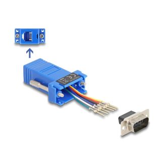DeLOCK D-Sub 9 pin male to RJ12 female Assembly Kit blue