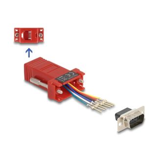 DeLOCK D-Sub 9 pin male to RJ12 female Assembly Kit red