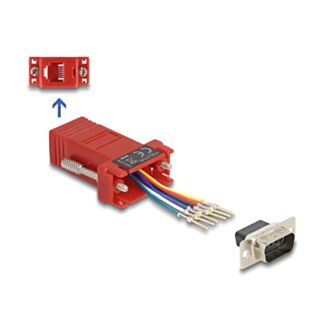 DeLOCK 67074 adattatore per inversione del genere dei cavi D-Sub 9 RJ12 Rosso