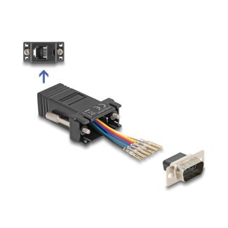 DeLOCK D-Sub 9 pin male to RJ12 female Assembly Kit black