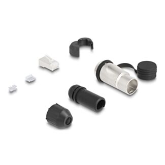 DeLOCK Spina modulare RJ45 Cat.6A con accoppiatore passante e cappuccio di protezione IP66 antipolvere e impermeabile