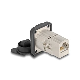 DeLOCK Connettore integrato RJ45 Tipo-D Cat.6A STP con cappuccio di protezione IP66 antipolvere e impermeabile