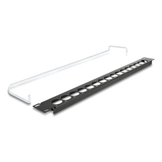 DeLOCK Pannello patch Tipo-D da 19″ con pressocavo a 16 porte 1U nero