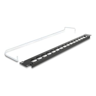 DeLOCK 19″ D-Type Patch Panel with strain relief 16 port 1U black