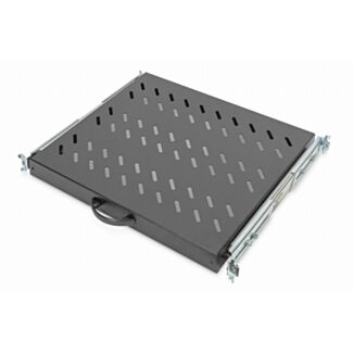 Digitus Ripiano estraibile 1U per 600 mm di profondità 40x485x368 mm, fino a 25 kg, nero (RAL 9005)
