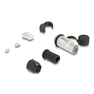 DeLOCK Spina modulare RJ45 Cat.6A con accoppiatore passante e cappuccio di protezione