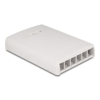 DeLOCK Keystone Surface Mounted Box surface mounted 6 Port for fiber optic and network white