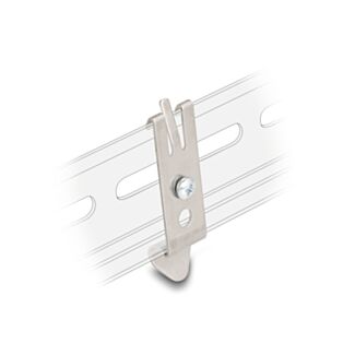 DeLOCK Supporto di montaggio per guida DIN da 35 mm con 2 fori di fissaggio e vite di fissaggio autofilettante T3
