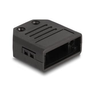 DeLOCK Alloggiamento D-Sub per 9 pin maschio / femmina alloggiamento in plastica con scarico della trazione nero