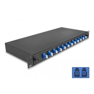 DeLOCK 19″ Optical Fiber Splice Box 12 x LC Duplex OS2 1U complete assembled