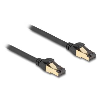 DeLOCK RJ45 Network Cable Cat.6A male to male S/FTP black 10 m with Cat.7 raw cable suitable for industrial and outdoor use