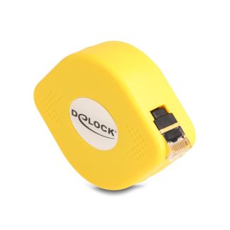 DeLOCK RJ45 Retractable Cable Cat.6A STP 1.5 m black / yellow