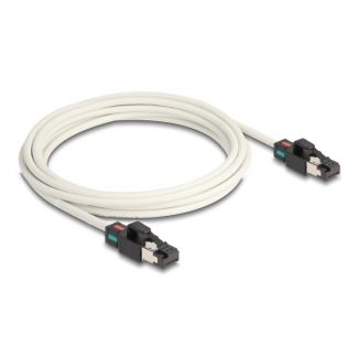 DeLOCK Cavo di rete da RJ45 maschio a maschio Cat.6A S/FTP con clip colorate ruotabili 3 m bianco