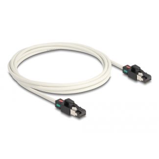 DeLOCK Cavo di rete da RJ45 maschio a maschio Cat.6A S/FTP con clip colorate ruotabili 2 m bianco