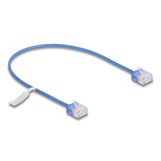 DeLOCK Cavo di rete RJ45 Cat.6 UTP Ultra Slim 0,3 m blu con connettori corti