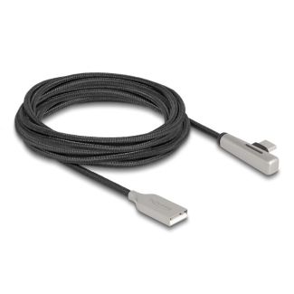 DeLOCK USB 2.0 Cable Type-A male to USB Type-C male angled with LED and Fast Charging 60 W 3 m