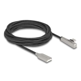 DeLOCK Cavo USB 2.0 Tipo-A maschio a USB Type-C maschio angolato con LED e ricarica rapida da 60 W 3 m