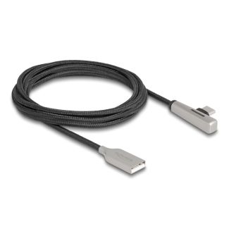 DeLOCK Cavo USB 2.0 Tipo-A maschio a USB Type-C maschio angolato con LED e ricarica rapida da 60 W 2 m