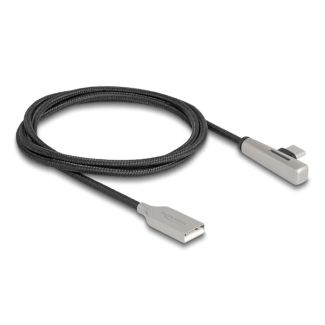 DeLOCK USB 2.0 Cable Type-A male to USB Type-C male angled with LED and Fast Charging 60 W 1 m