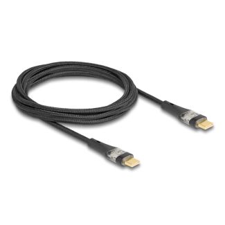 DeLOCK USB 2.0 Data and Fast Charging Cable USB Type-C male to male transparent PD 3.0 100 W 2 m