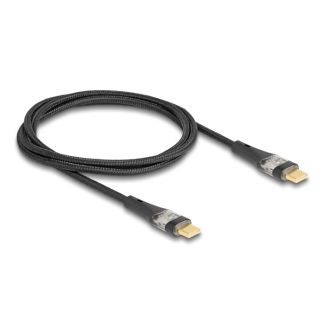 DeLOCK USB 2.0 Data and Fast Charging Cable USB Type-C male to male transparent PD 3.0 100 W 1 m
