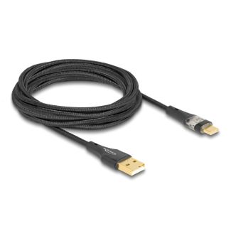 DeLOCK USB 2.0 Cable Type-A male to USB Type-C male with Fast Charging 60 W transparent 3 m