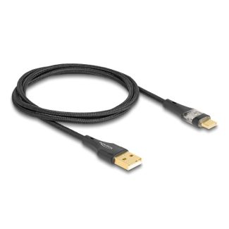DeLOCK USB 2.0 Cable Type-A male to USB Type-C male with Fast Charging 60 W transparent 1 m
