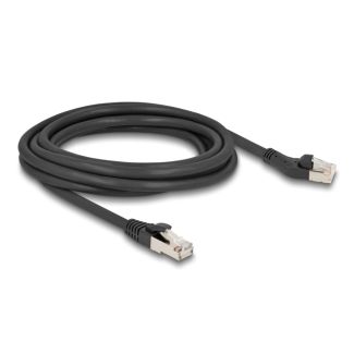 DeLOCK Cavo di rete RJ45 Cat.8.1 S/FTP maschio da 45° angolato a sinistra per maschio diritto fino a 40 Gbps 3 m nero