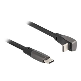 DeLOCK Cavo a nastro piatto USB 2.0 USB Type-C maschio per USB Type-C maschio angolato PD 3.0 60 W 14 cm nero