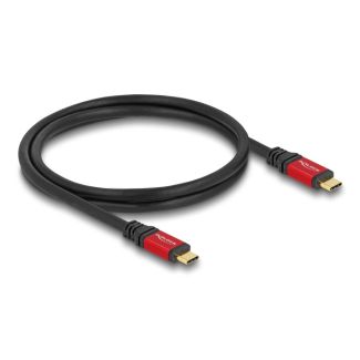 DeLOCK USB 20 Gbps Cable USB Type-C male to male PD 3.0 100 W E-Marker 0.8 m red metal