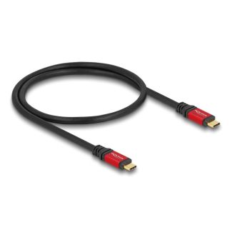 DeLOCK USB 20 Gbps Cable USB Type-C male to male PD 3.0 100 W E-Marker 0.5 m red metal