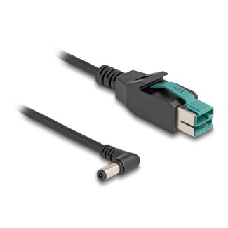 DeLOCK PoweredUSB cable male 12 V to DC 5.5 x 2.5 mm male angled 1 m