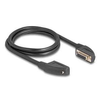 DeLOCK Serial Cable D-Sub 15 female with screw 90° right angled to D-Sub 15 female with screw 90° right angled 1 m black
