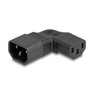 DeLOCK Power Adapter IEC 60320 - C14 to C13, male / female, 10 A, 90° left / right angled